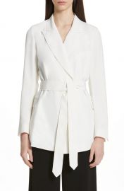 Co Tie Waist Stretch Crepe Blazer   Nordstrom at Nordstrom